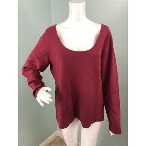 NWT Women's Banana Republic Scoop Neck Sweater Top in Wild Berry Sz XL